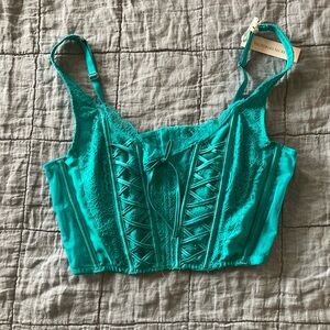 NWT Victoria's Secret Dream Angels Turquoise Corset Large